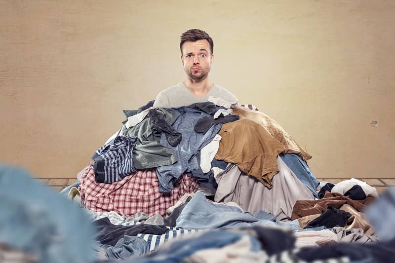 man in a mess of laundry cm